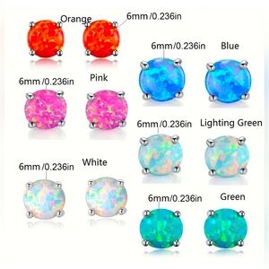 Your Choice: 6mm Opal-esque Stud Earrings